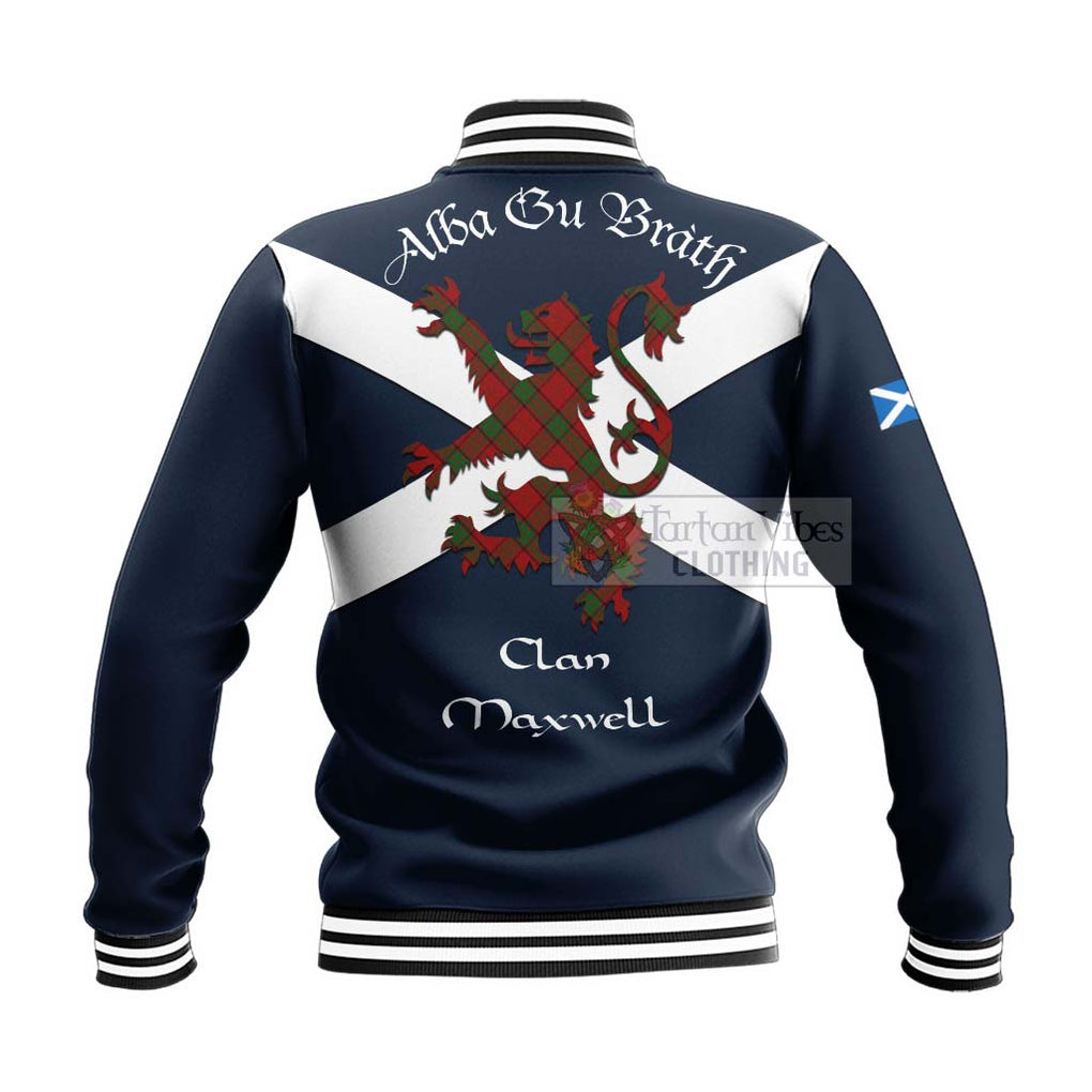 Tartan Vibes Clothing Maxwell Tartan Lion Rampant Baseball Jacket – Proudly Display Your Heritage with Alba Gu Brath and Clan Name