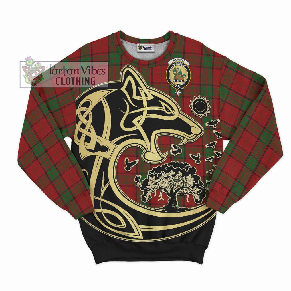 Maxwell Tartan Sweatshirt with Family Crest Celtic Wolf Style - Tartan Vibes Clothing