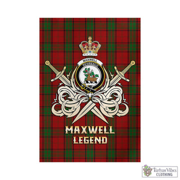 Maxwell Tartan Garden Flag with Clan Crest and the Golden Sword of Courageous Legacy