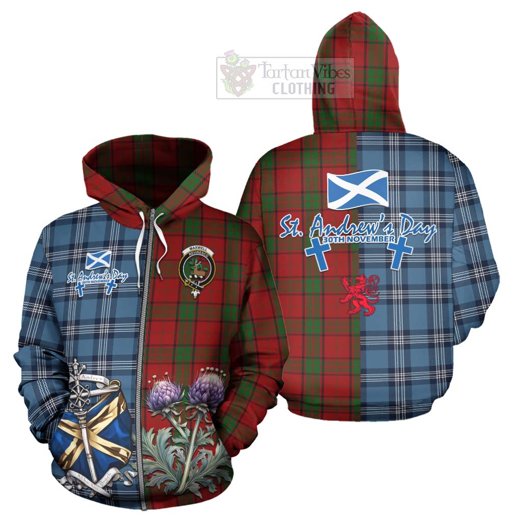 Tartan Vibes Clothing Maxwell Tartan Hoodie Happy St. Andrew's Day Half Tartan Style