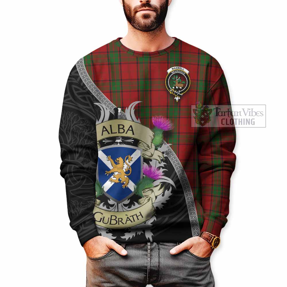 Tartan Vibes Clothing Maxwell Tartan Family Crest Sweatshirt Lion Rampant Royal Thistle Shield Celtic Inspired