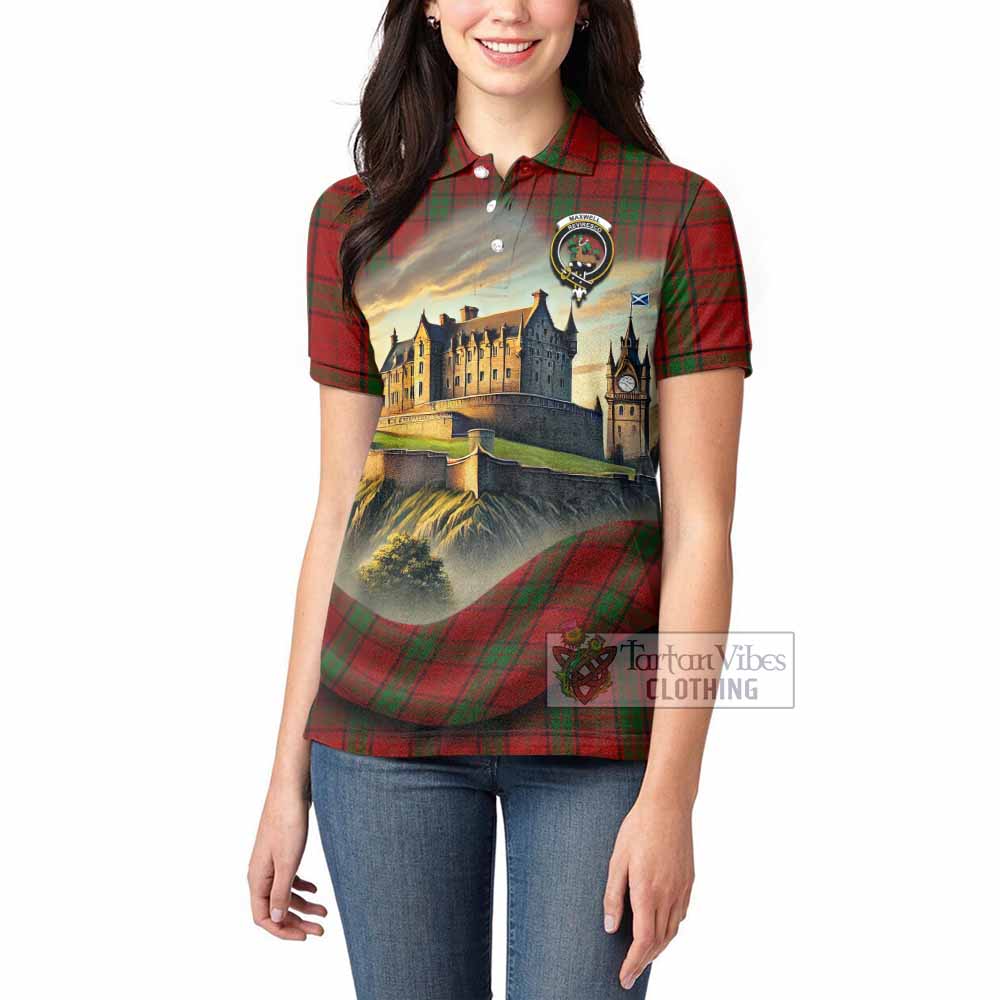 Tartan Vibes Clothing Maxwell Tartan Family Crest Women's Polo Shirt with Scottish Ancient Castle Stype