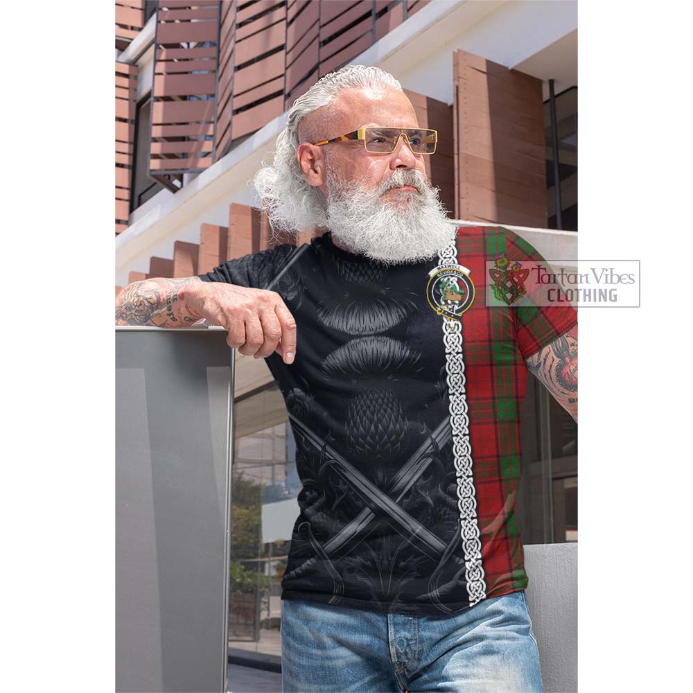 Tartan Vibes Clothing Maxwell Tartan Cotton T-shirt with Family Crest Cross Sword Thistle Celtic Vibes