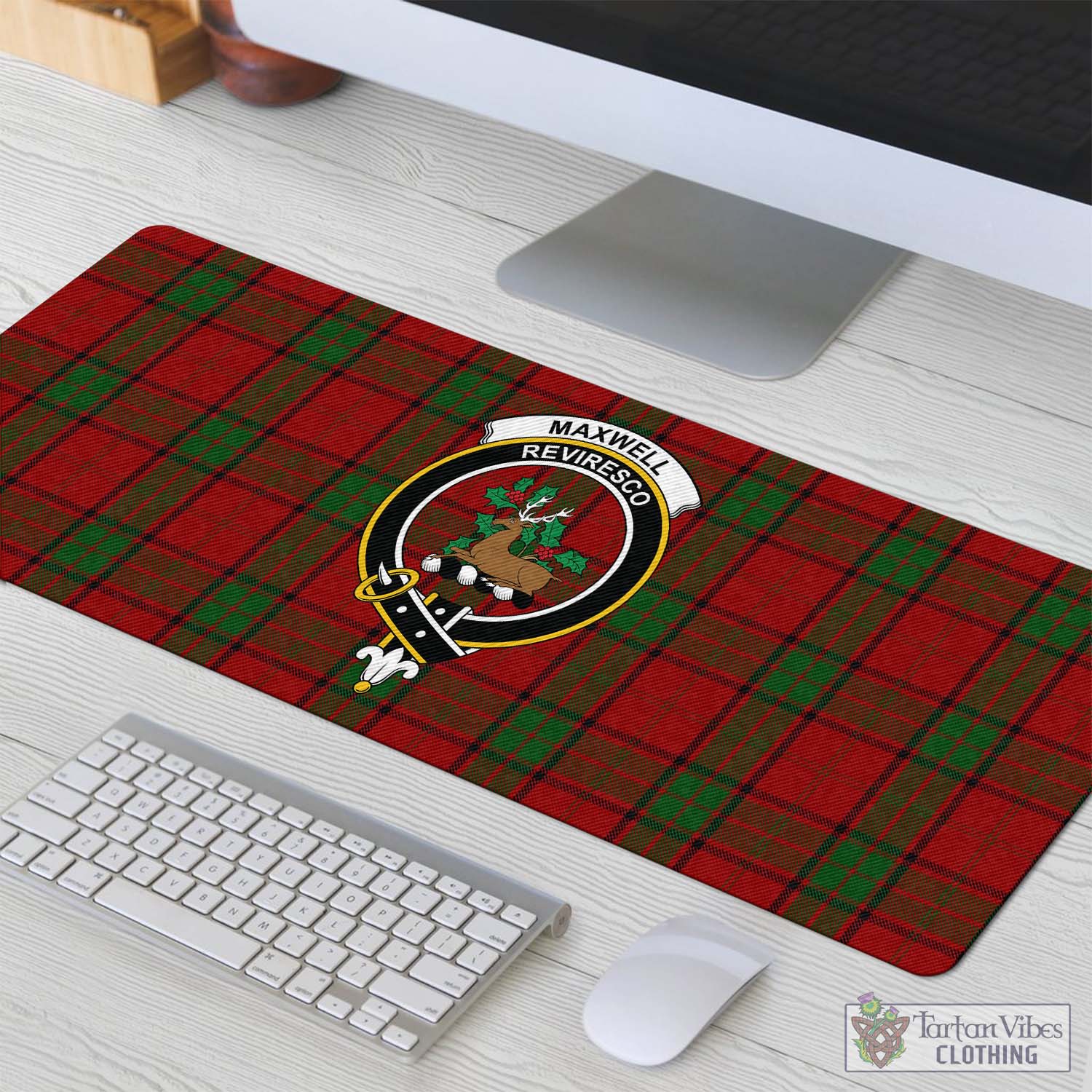 Tartan Vibes Clothing Maxwell Tartan Mouse Pad with Family Crest