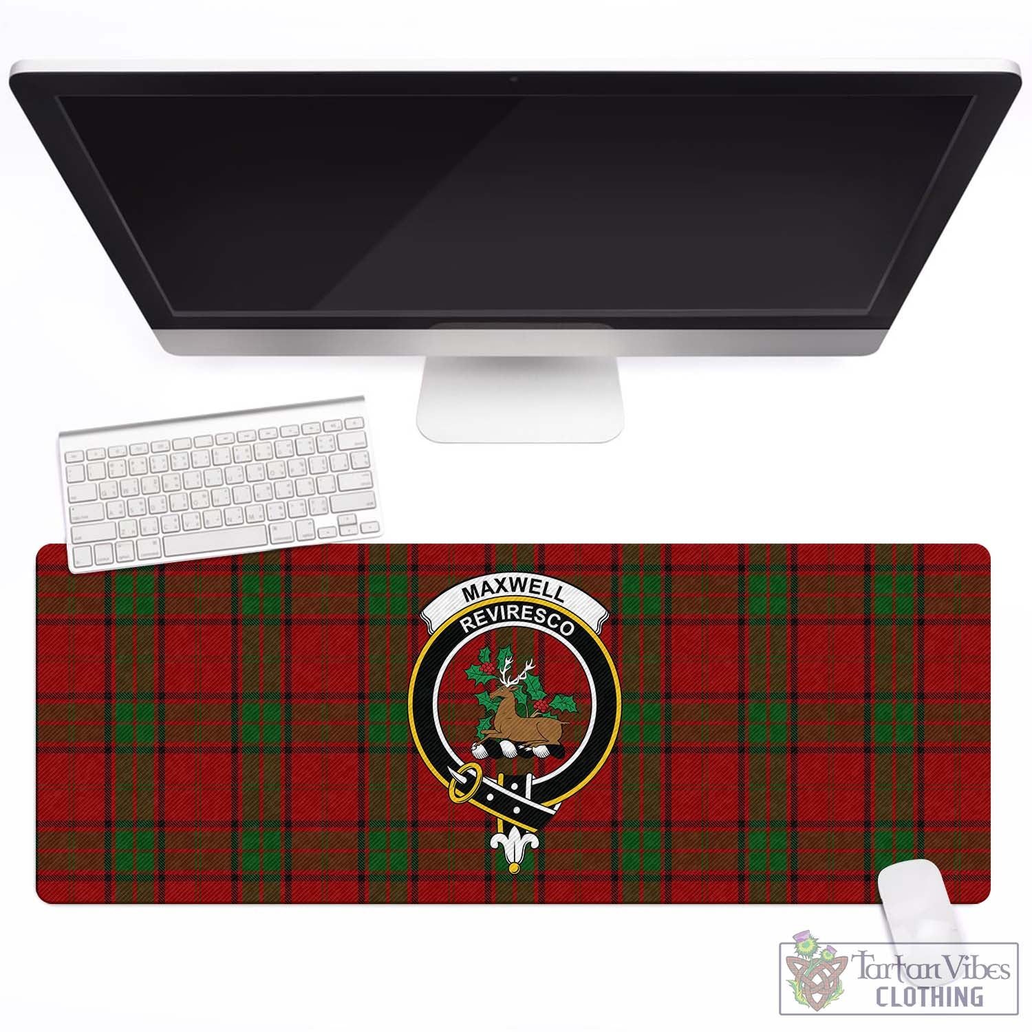 Tartan Vibes Clothing Maxwell Tartan Mouse Pad with Family Crest