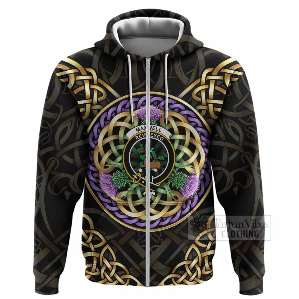 Maxwell Clan Crest Hoodie Celtic Scottish Thistle Zip Hoodie - Tartan Vibes Clothing