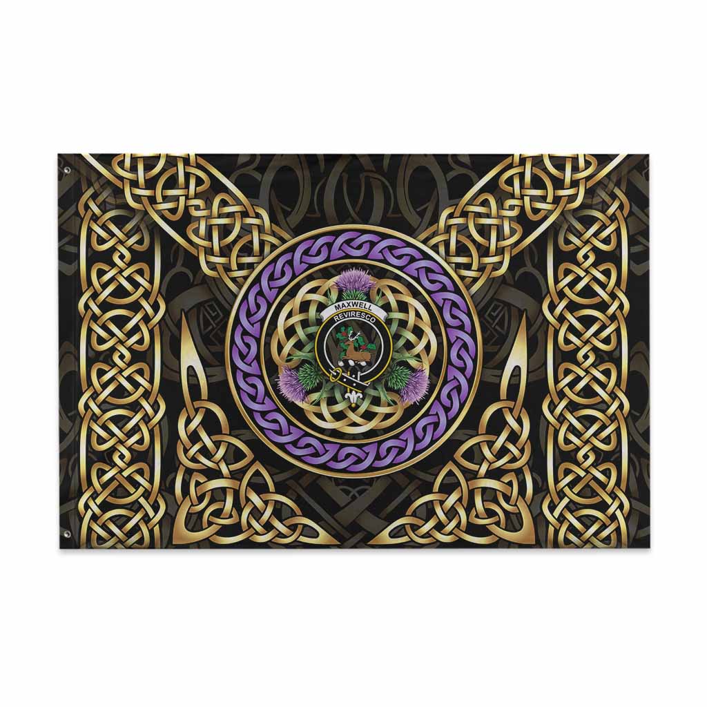 Maxwell Clan Crest House Flag Celtic Scottish Thistle 48*72 inch (120*180 cm) - Tartan Vibes Clothing