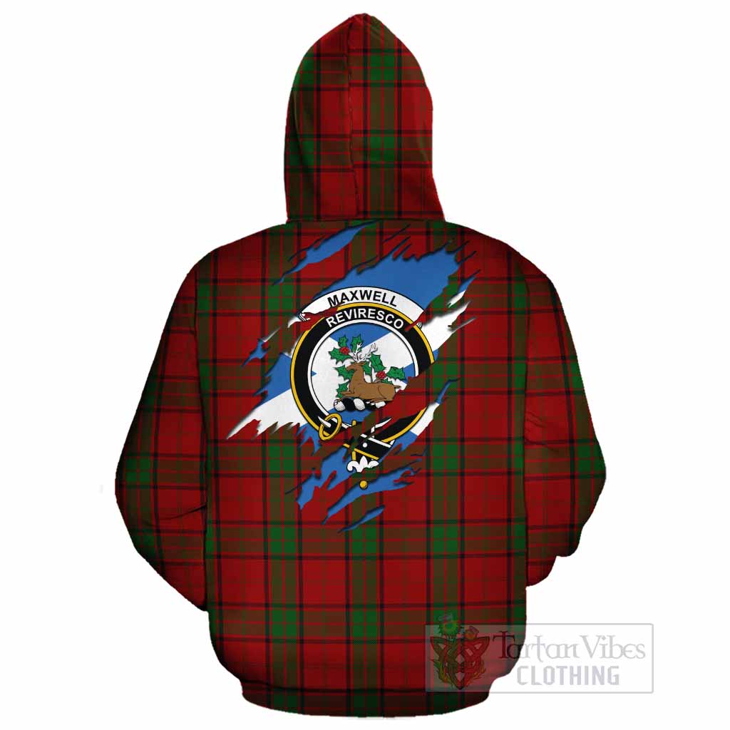 Maxwell Clan Crest In Me Tartan Cotton Hoodie Scotland Flag Style