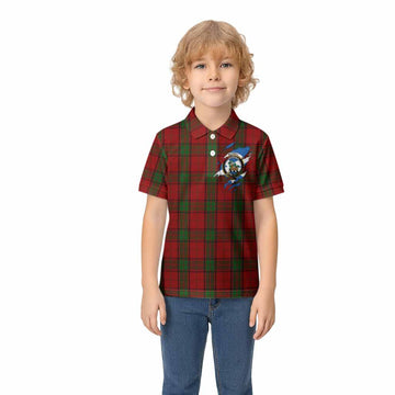 Maxwell Clan Crest In Me Tartan Kid Polo Shirt Scotland Flag Style