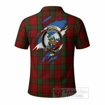 Maxwell Clan Crest In Me Tartan Polo Shirt Scotland Flag Style