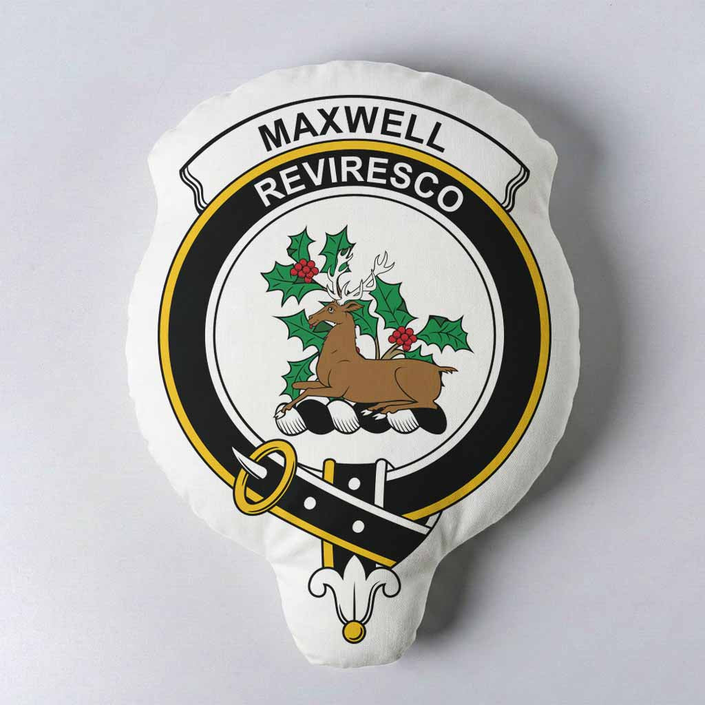 Maxwell Clan Crest Shaped Throw Pillow, Scottish Clan Badge Decorative Pillow