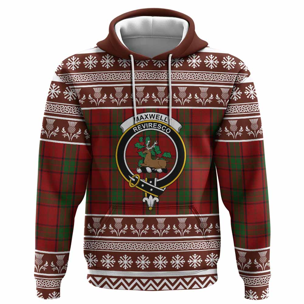 Maxwell Clan Tartan Christmas Hoodie with Family Crest - Tartan Vibes Clothing