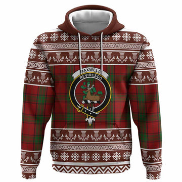 Maxwell Clan Tartan Christmas Hoodie with Family Crest