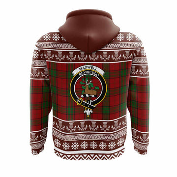 Maxwell Clan Tartan Christmas Hoodie with Family Crest