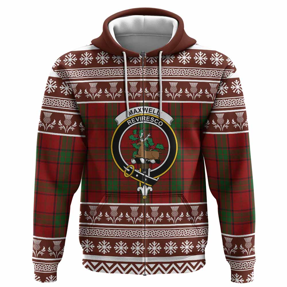 Maxwell Clan Tartan Christmas Hoodie with Family Crest - Tartan Vibes Clothing