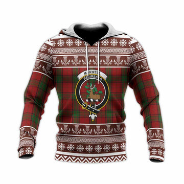 Maxwell Clan Tartan Christmas Knitted Hoodie with Family Crest