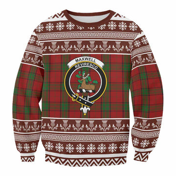 Maxwell Clan Tartan Christmas Sweatshirt with Family Crest