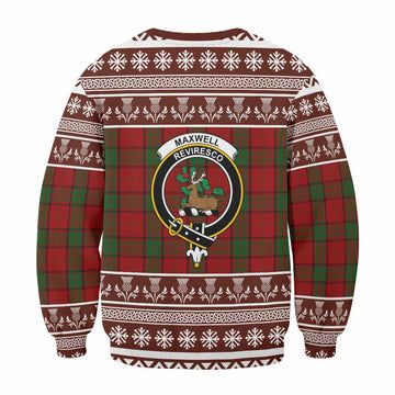 Maxwell Clan Tartan Christmas Sweatshirt with Family Crest