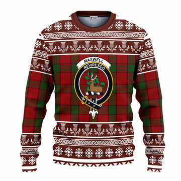 Maxwell Clan Tartan Christmas Ugly Sweater with Family Crest