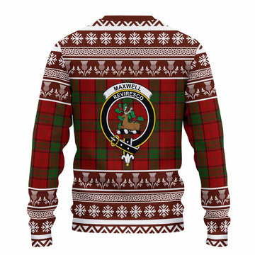 Maxwell Clan Tartan Christmas Ugly Sweater with Family Crest