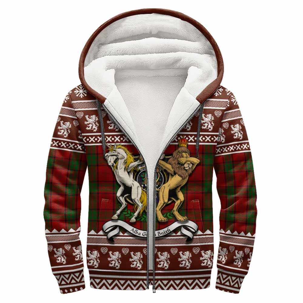 Maxwell Clan Tartan Crest Christmas Fleece Hoodie Coat of Arms Funny Style - Tartan Vibes Clothing