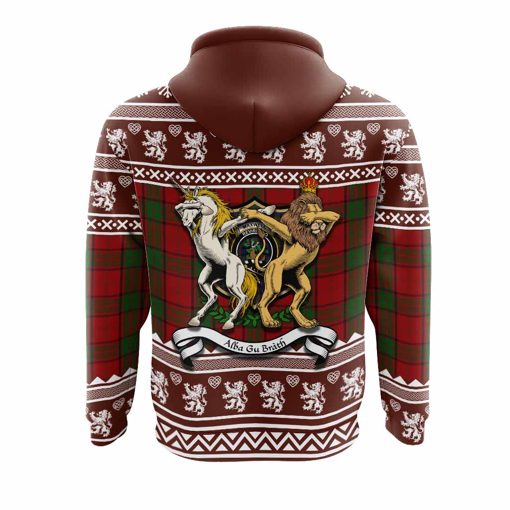 Maxwell Clan Tartan Crest Christmas Hoodie Coat of Arms Funny Style - Tartan Vibes Clothing