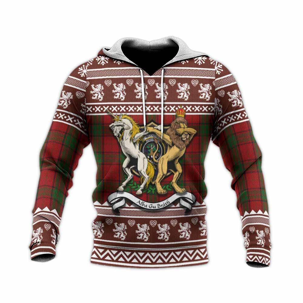 Maxwell Clan Tartan Crest Christmas Knitted Hoodie Coat of Arms Funny Style - Tartan Vibes Clothing