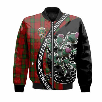 Maxwell Family Crest Tartan Bomber Jacket Alba Thistle Inspired