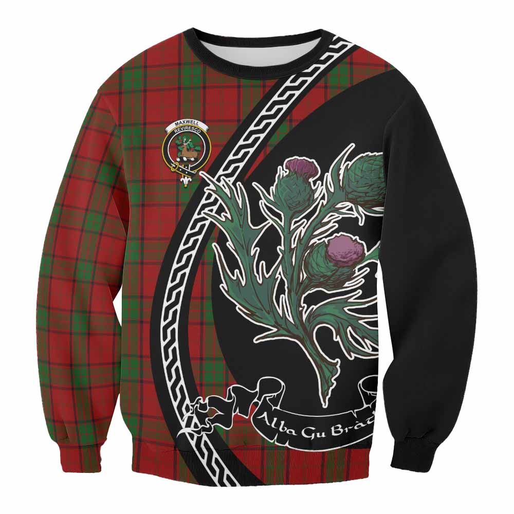 Maxwell Family Crest Tartan Sweatshirt Alba Thistle Inspired - Tartan Vibes Clothing