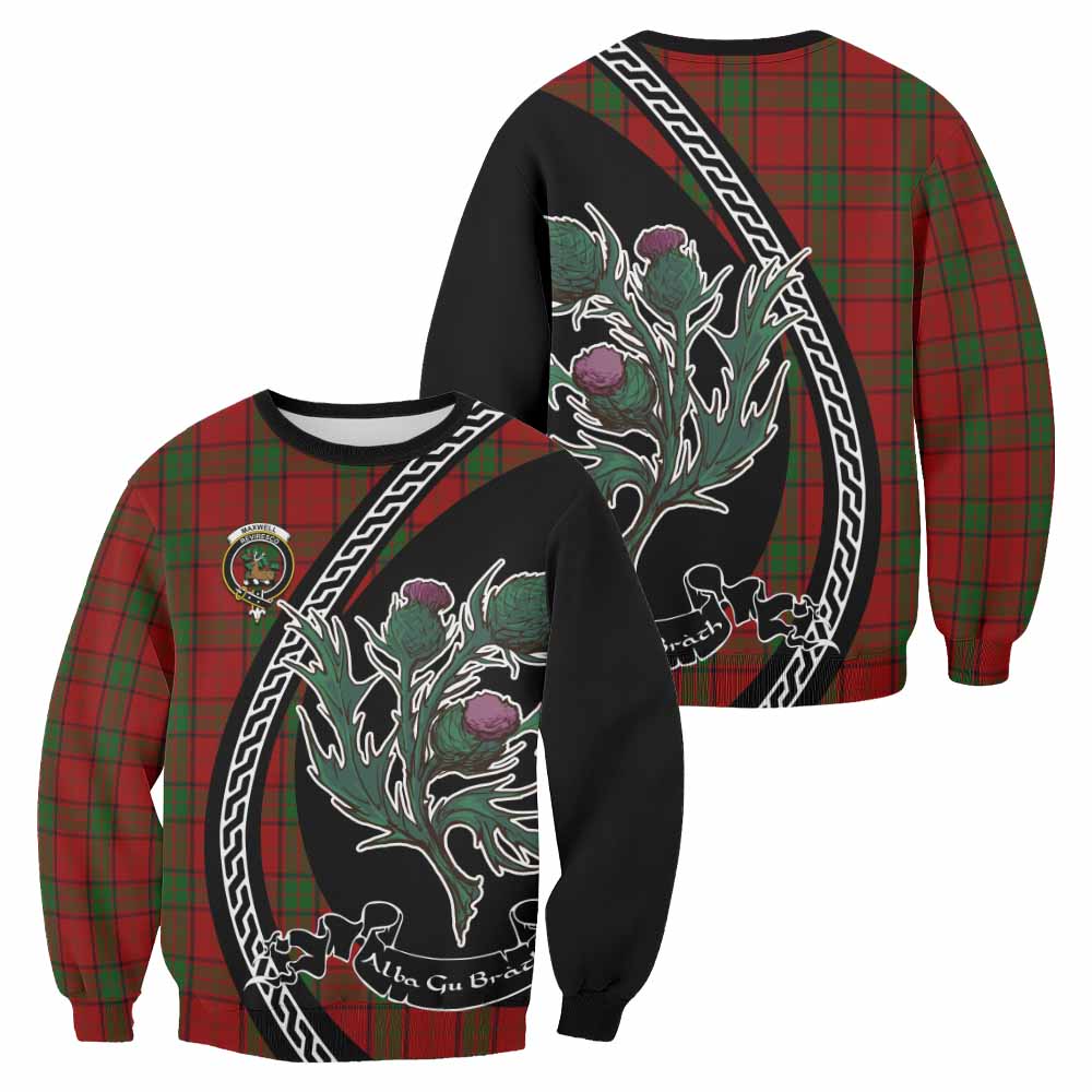 Maxwell Family Crest Tartan Sweatshirt Alba Thistle Inspired - Tartan Vibes Clothing