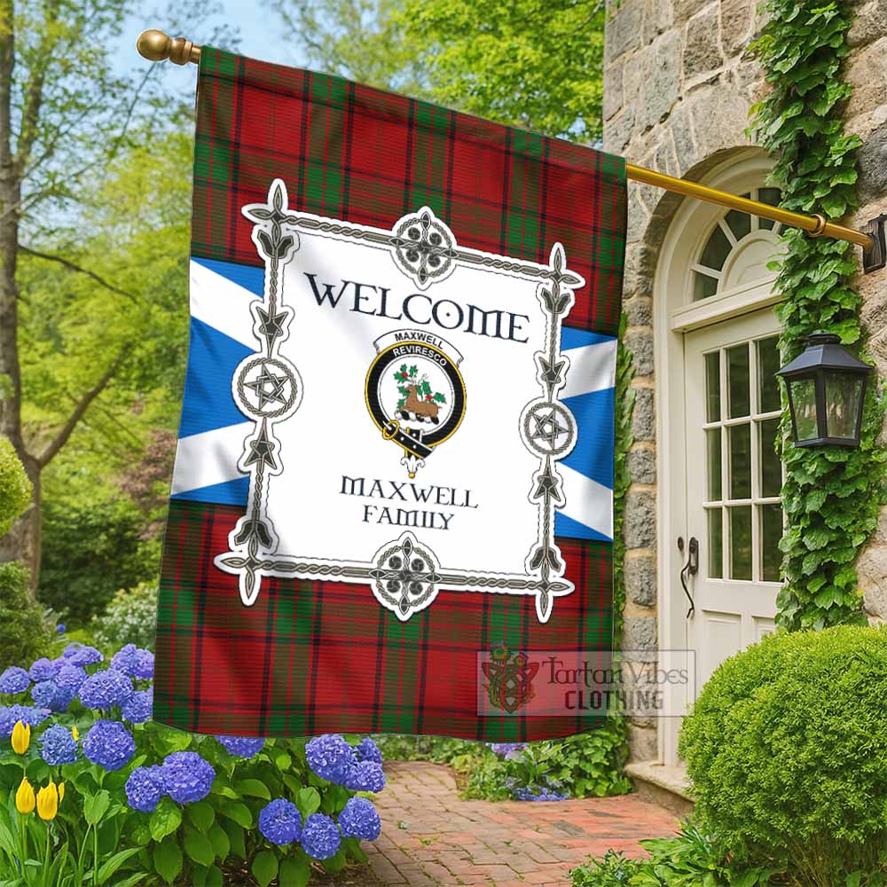 Maxwell Family Crest Tartan Welcome Garden Flag Saltire Harmony Style - Tartan Vibes Clothing