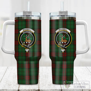 Maxwell Hunting Tartan and Family Crest Tumbler with Handle