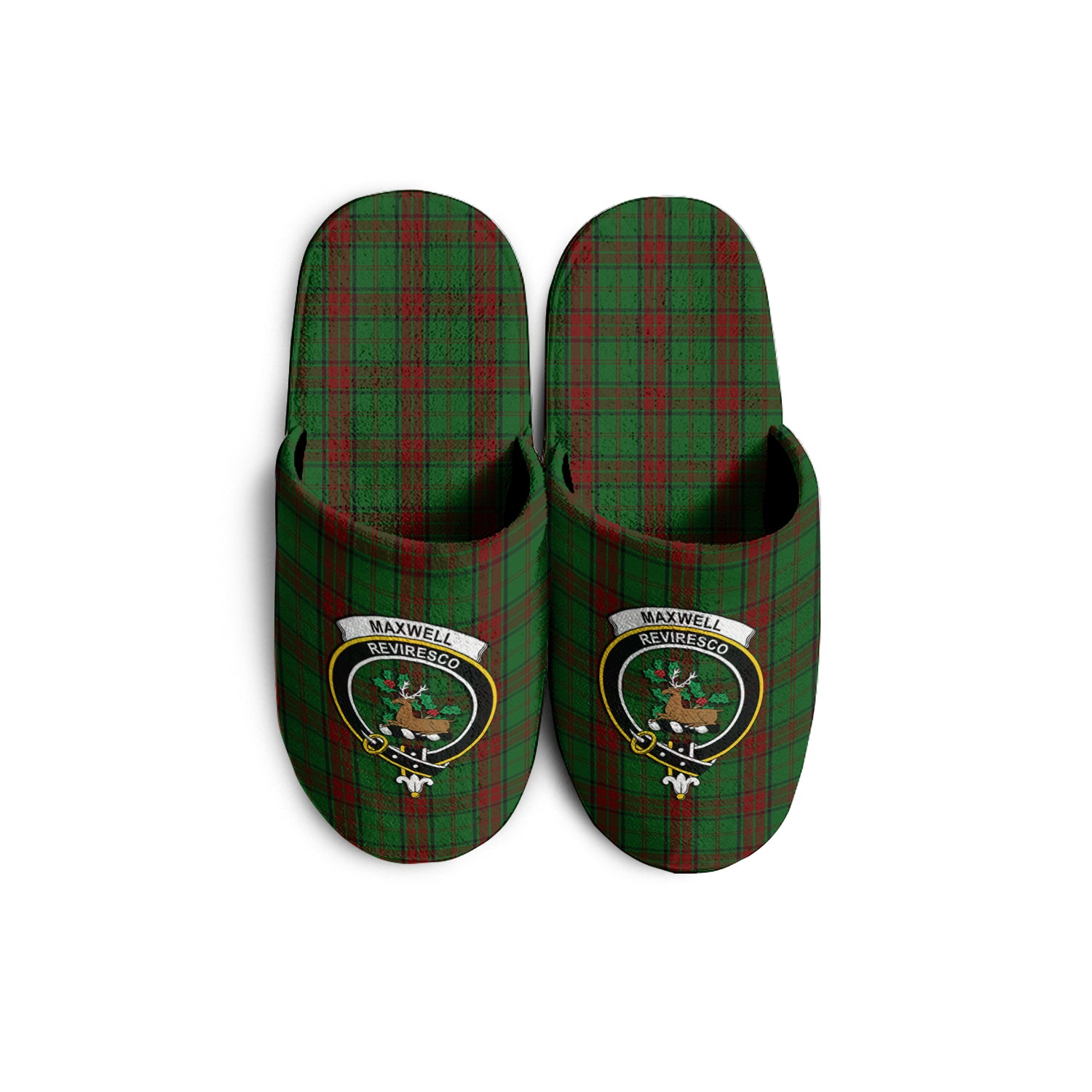 Maxwell Hunting Tartan Home Slippers with Family Crest - Tartanvibesclothing