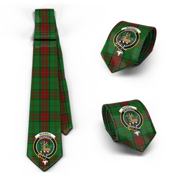 Maxwell Hunting Tartan Classic Necktie with Family Crest