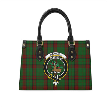 Maxwell Hunting Tartan Leather Bag with Family Crest