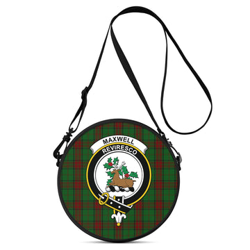 Maxwell Hunting Tartan Round Satchel Bags with Family Crest
