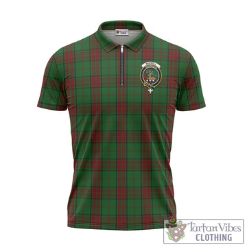 Maxwell Hunting Tartan Zipper Polo Shirt with Family Crest