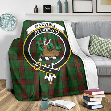 Maxwell Hunting Tartan Blanket with Family Crest