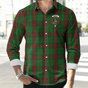Maxwell Hunting Tartan Long Sleeve Button Up Shirt with Family Crest