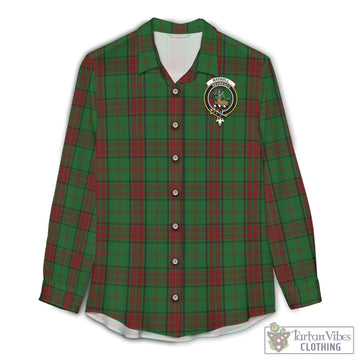 Maxwell Hunting Tartan Womens Casual Shirt with Family Crest
