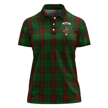 Maxwell Hunting Tartan Polo Shirt with Family Crest For Women