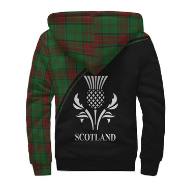 Maxwell Hunting Tartan Sherpa Hoodie with Family Crest Curve Style
