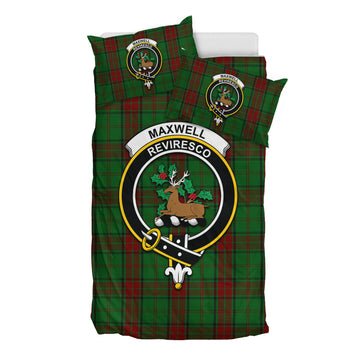 Maxwell Hunting Tartan Bedding Set with Family Crest