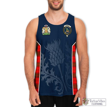 Maxwell Modern Tartan Men's Tanks Top with Family Crest and Scottish Thistle Vibes Sport Style