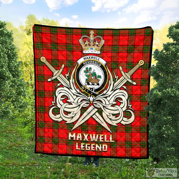 Maxwell Modern Tartan Quilt with Clan Crest and the Golden Sword of Courageous Legacy