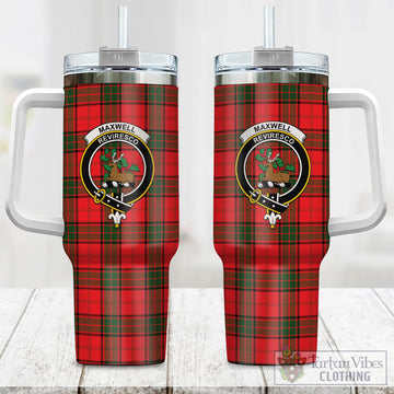 Maxwell Modern Tartan and Family Crest Tumbler with Handle