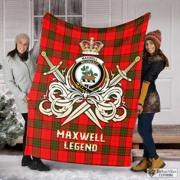 Maxwell Modern Tartan Blanket with Clan Crest and the Golden Sword of Courageous Legacy