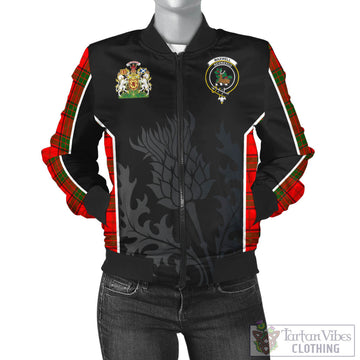 Maxwell Modern Tartan Bomber Jacket with Family Crest and Scottish Thistle Vibes Sport Style