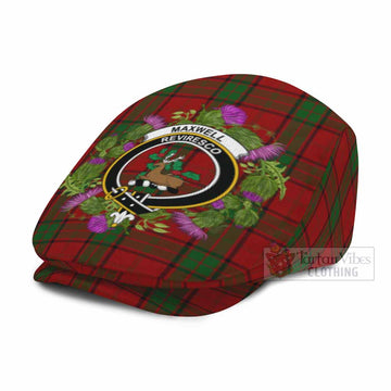 Maxwell Scotland Tartan Crest Thistle Heritage Flat Cap, Jeff Cap