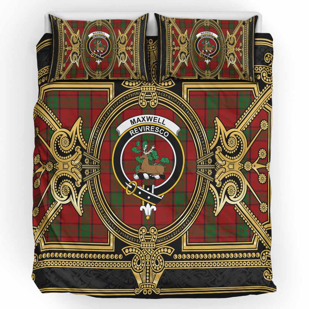 Maxwell Scottish Tartan Crest Bedding Set Royal Stylized